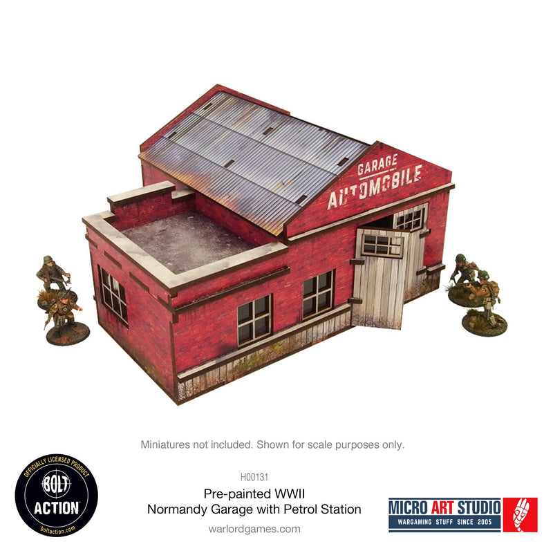 Warlord Games MDF Terrain WW2 Normandy Garage with Petrol Station PREPAINTED New