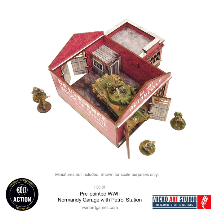 Warlord Games MDF Terrain WW2 Normandy Garage with Petrol Station PREPAINTED New - Tistaminis