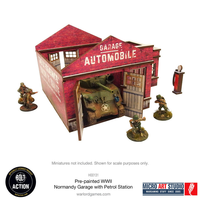 Warlord Games MDF Terrain WW2 Normandy Garage with Petrol Station PREPAINTED New - Tistaminis