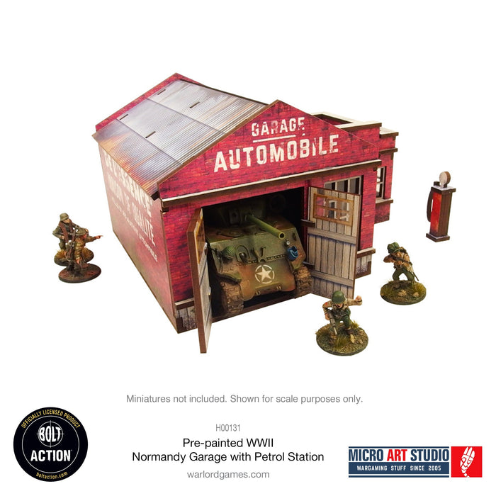 Warlord Games MDF Terrain WW2 Normandy Garage with Petrol Station PREPAINTED New - Tistaminis