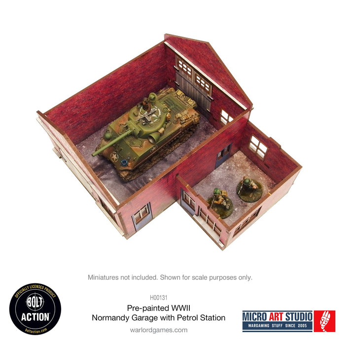 Warlord Games MDF Terrain WW2 Normandy Garage with Petrol Station PREPAINTED New - Tistaminis