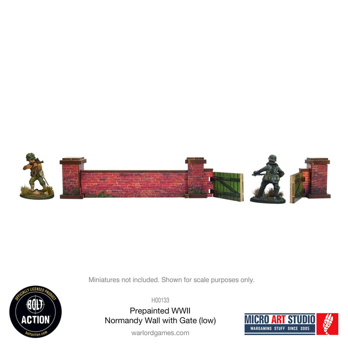 Warlord Games MDF Terrain WW2 Normandy Wall with Gate (low) PREPAINTED New - Tistaminis