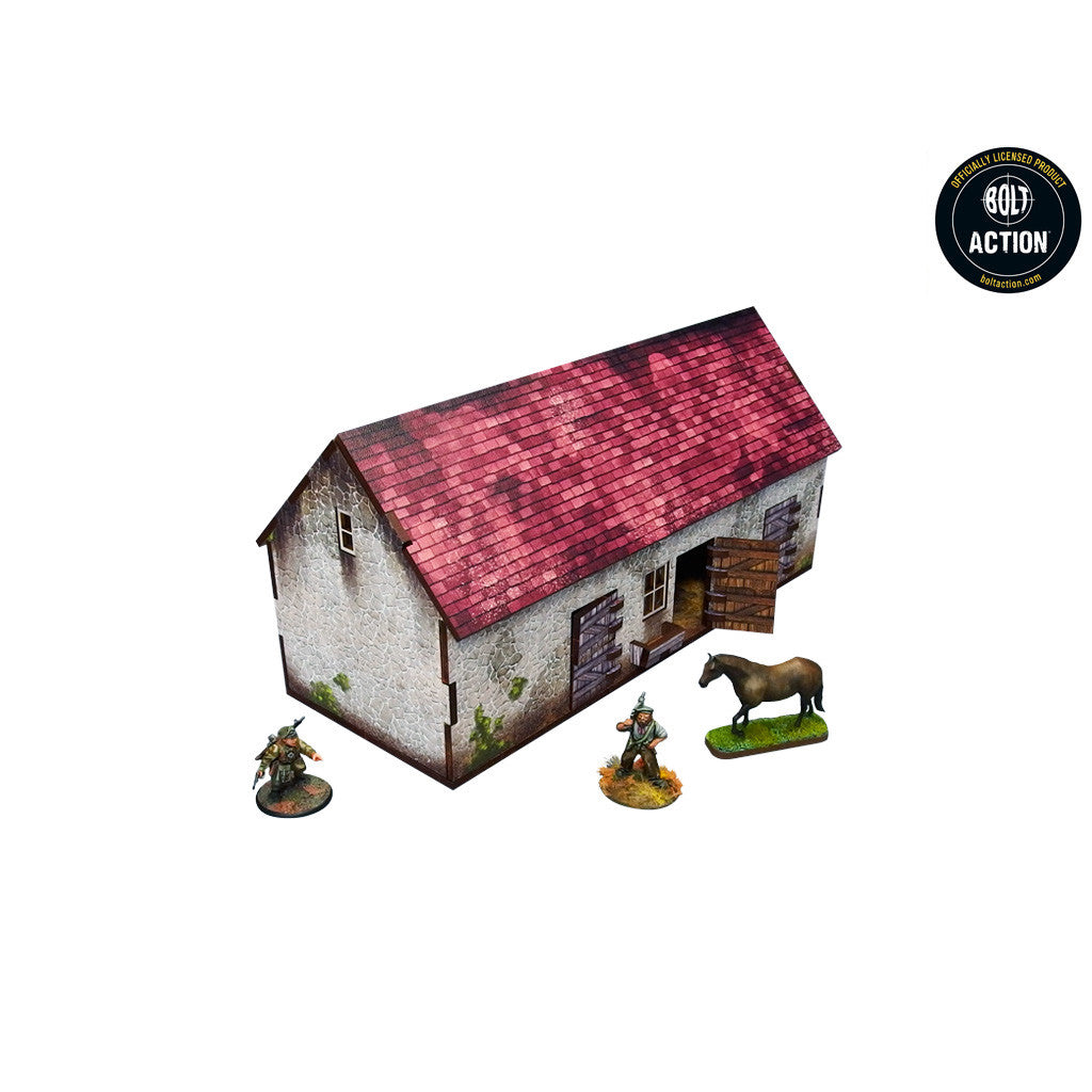 Bolt Action: Pre-painted WWII Normandy Stable with Dove... New - Tistaminis