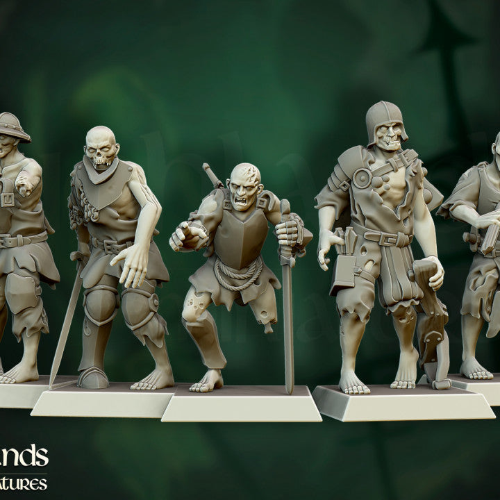 Highland Miniatures Zombie Warriors x5 New - Tistaminis