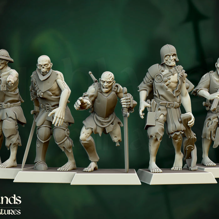 Highland Miniatures Zombie Warriors x5 New - Tistaminis