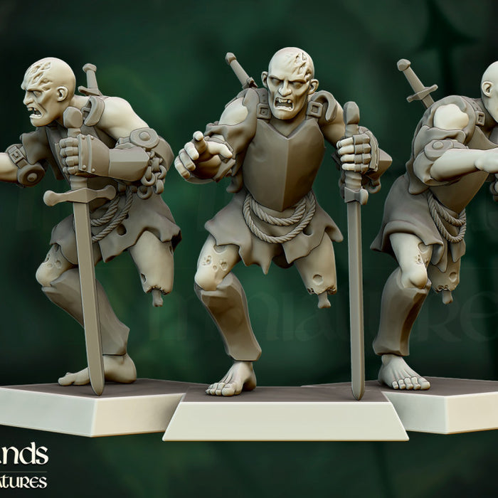 Highland Miniatures Zombie Warriors x5 New - Tistaminis