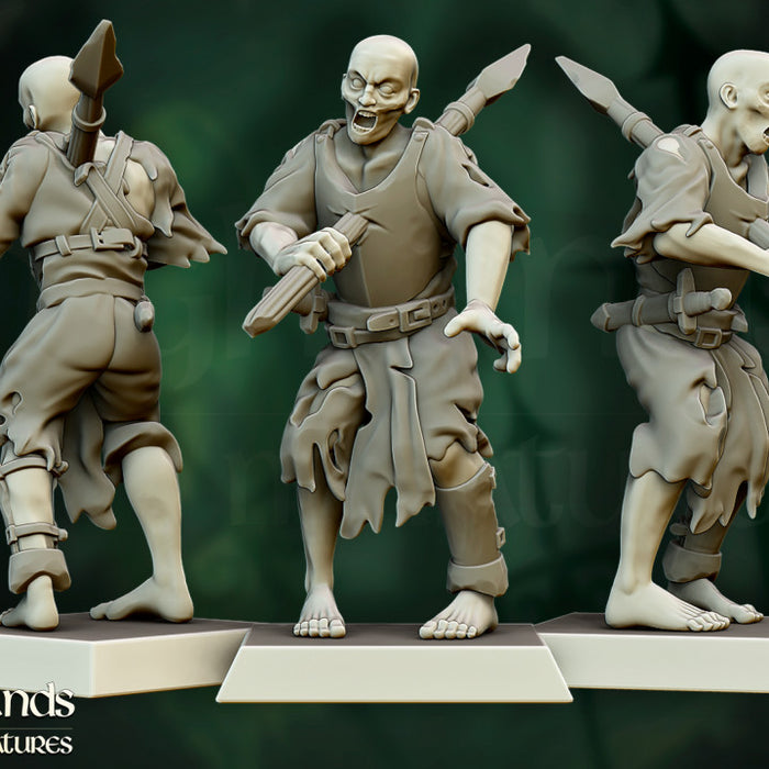 Highland Miniatures Zombie Warriors x5 New - Tistaminis