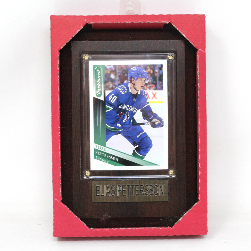 NHL PLAQUE WITH CARD 4X6 CANUCKS ELIAS PETTERSSON - Tistaminis