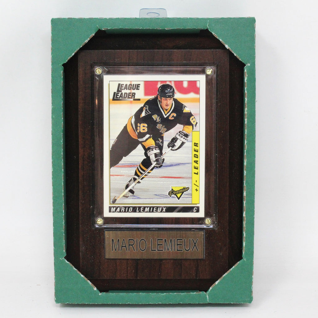 NHL PLAQUE WITH CARD 4X6 PENGUINS MARIO LEMIEUX - Tistaminis