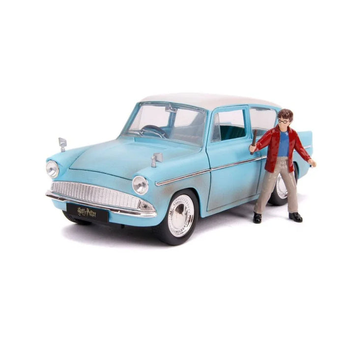 HOLLYWOOD RIDES: FORD ANGLIA W/HARRY POTTER FIGURE