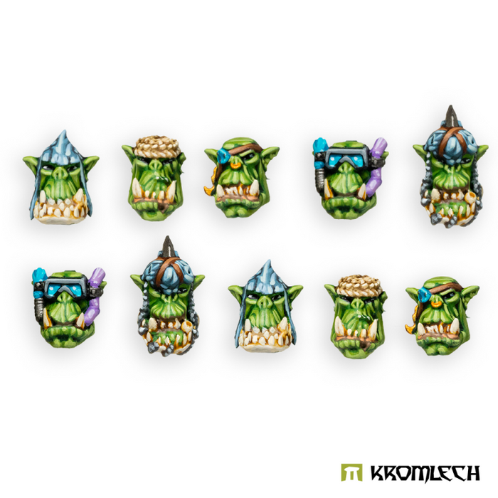 Kromlech Orc Storm Riderz Heads (10) New - Tistaminis