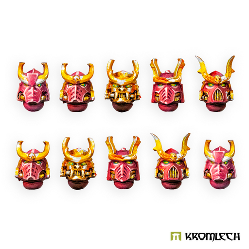 Kromlech Cyber Samurai Veteran Heads (10) New - Tistaminis