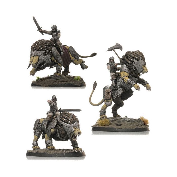 Shieldwolf Human Kingdoms Siberias Lion Riders (3 miniatures) New - Tistaminis