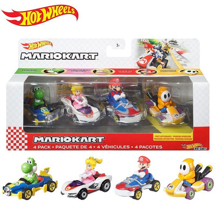 Hot Wheels Mario Kart Vehicle 4-Pack Die Cast Set