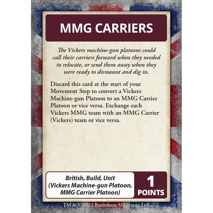 Flames of War Bulge: British Command Cards (58x Cards) - Tistaminis