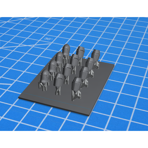 Medieval Knights Closed Helmet Bits 28mm - Set of 12 - Tistaminis