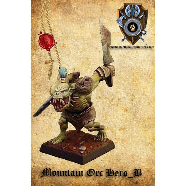 Shieldwolf Orcs Mountain Orc Hero B (2H Weapon) New - Tistaminis