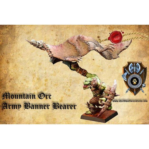 Shieldwolf Orcs Mountain Orc Army Banner Bearer New - Tistaminis