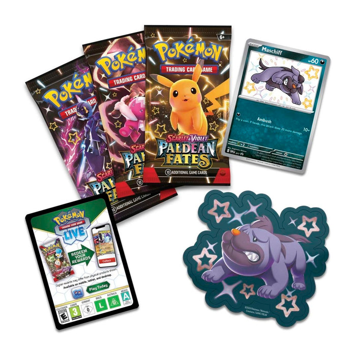 Pokemon PALDEAN FATES TECH STICKER COLLECTION - Maschiff