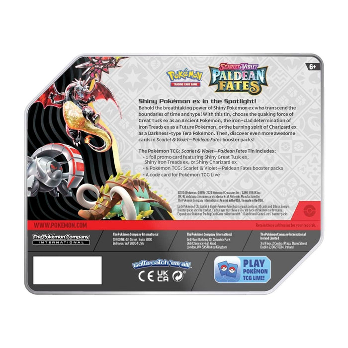 Pokemon PALDEAN FATES TINS - Iron Treads EX