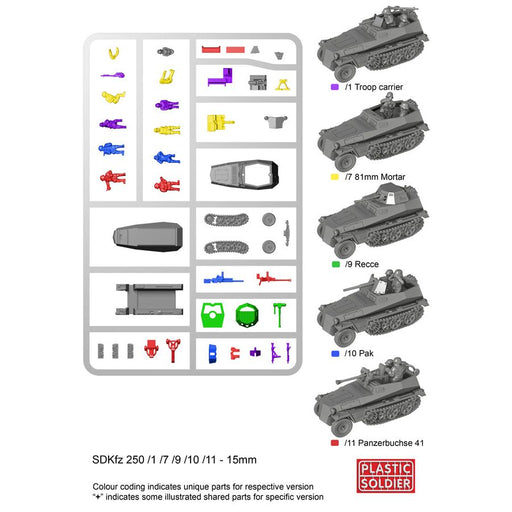 Plastic Soldier Company 15MM GERMAN SdKfz 250 ALTE HALFTRACK New - Tistaminis