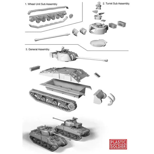 Plastic Soldier WW2V20015 1/72ND SHERMAN M4A4/FIREFLY 3 x VEHICLES New - Tistaminis