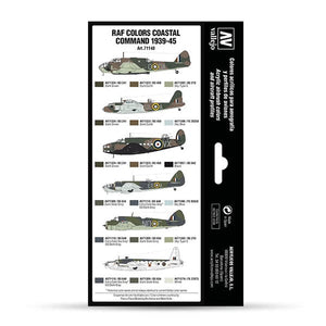 Vallejo VAL71148 RAF and FAA COASTAL COMMAND 1939-45 Paint Set New - Tistaminis