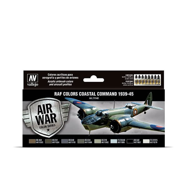 Vallejo VAL71148 RAF and FAA COASTAL COMMAND 1939-45 Paint Set New - Tistaminis