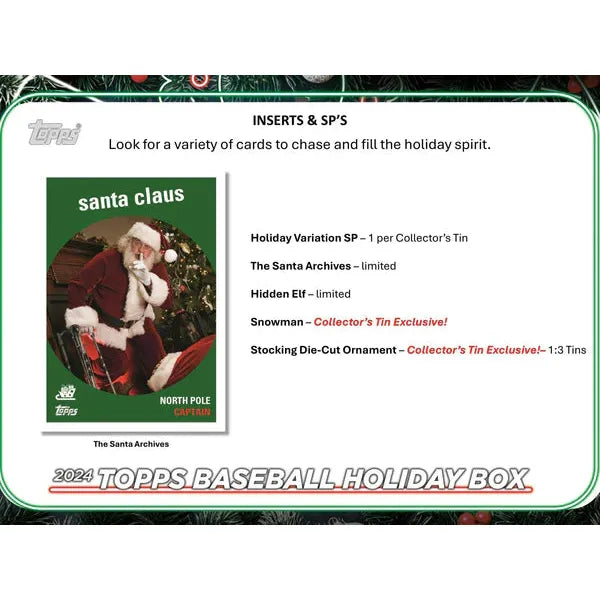 2024 TOPPS BASEBALL HOLIDAY MEGA BOX TIN