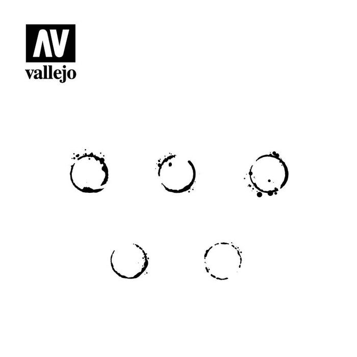 Vallejo ASSORTED DRUM OIL MARKINGS 1/35 Airbrush Stencil - Tistaminis