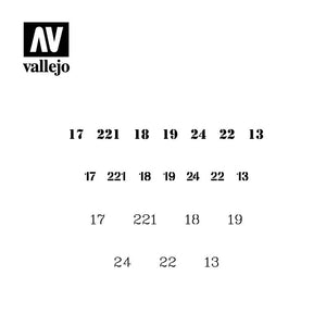 Vallejo SOVIET NUMBERS WWII 1/35 Airbrush Stencil - Tistaminis