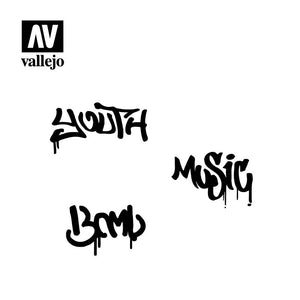 Vallejo STREET ART NUMBER 1 (1/35) Airbrush Stencil - Tistaminis