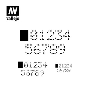 Vallejo DIGITAL NUMBERS Airbrush Stencil - Tistaminis
