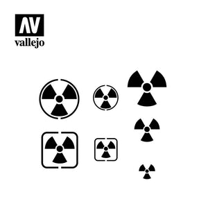 Vallejo RADIOACTIVITY SIGNS Airbrush Stencil - Tistaminis