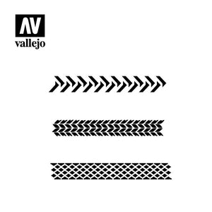 Vallejo TIRE MARKING (1/35) Airbrush Stencil - Tistaminis