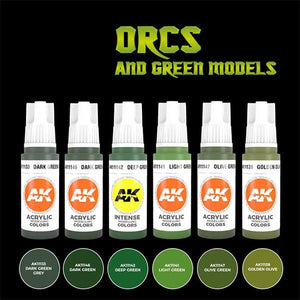 AK Interactive - Orcs and Green Models Acrylic Paint Set New - Tistaminis