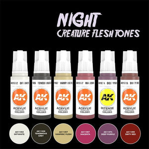AK Interactive - Night Creature Flesh Tones Acrylic Paint Set New - Tistaminis