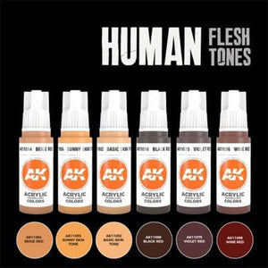 AK Interactive - Human Flesh Acrylic Paint Set New - Tistaminis