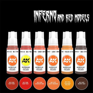 AK Interactive - Inferno and Red Models Acrylic Paint Set New - Tistaminis