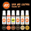 AK Interactive 3G Skin and Leather Colors Set New - Tistaminis