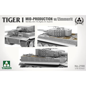 Takom 1/35 Tiger I Mid-Production w/Zimmerit Sd.Kfz.181 Pz.Kpfw.VI Ausf.E New - Tistaminis