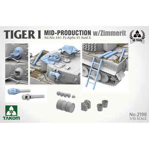 Takom 1/35 Tiger I Mid-Production w/Zimmerit Sd.Kfz.181 Pz.Kpfw.VI Ausf.E New - Tistaminis