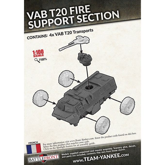 Team Yankee French VAB T20 Fire Support Section (x4) NEW - Tistaminis