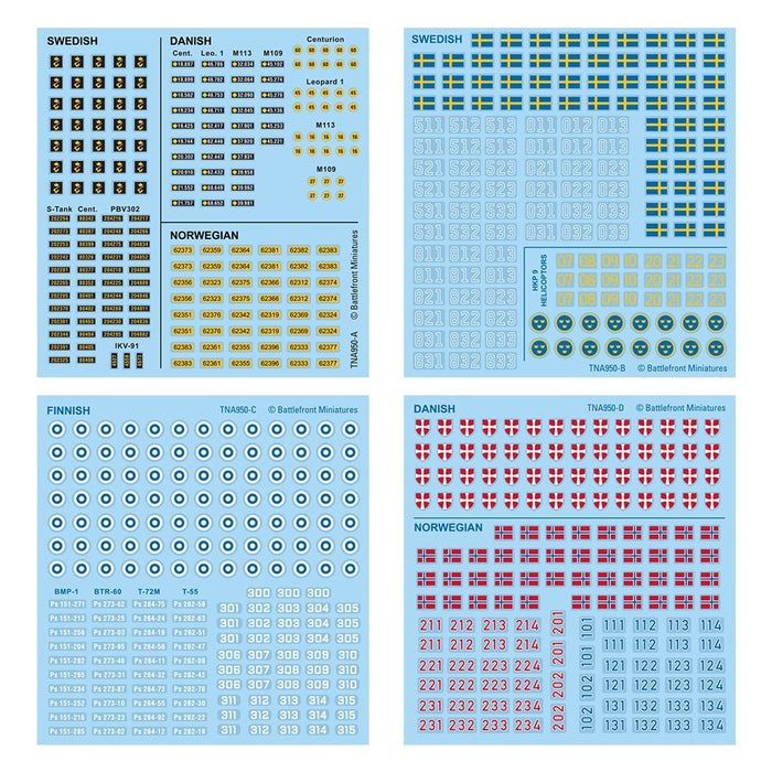 Team Yankee Nordic Forces Decals (x4) July 29th Pre-Order - Tistaminis