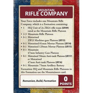 Flames of War Romanian Romanian Command Card Pack (27x Cards) New - Tistaminis