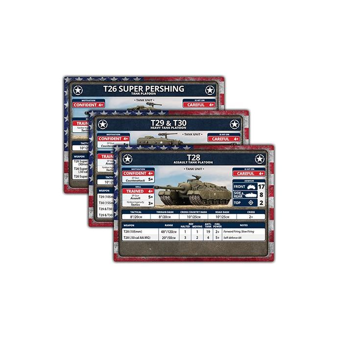 Flames of War Late War Leviathans: American Unit Cards (33x Cards) - Limited Edition