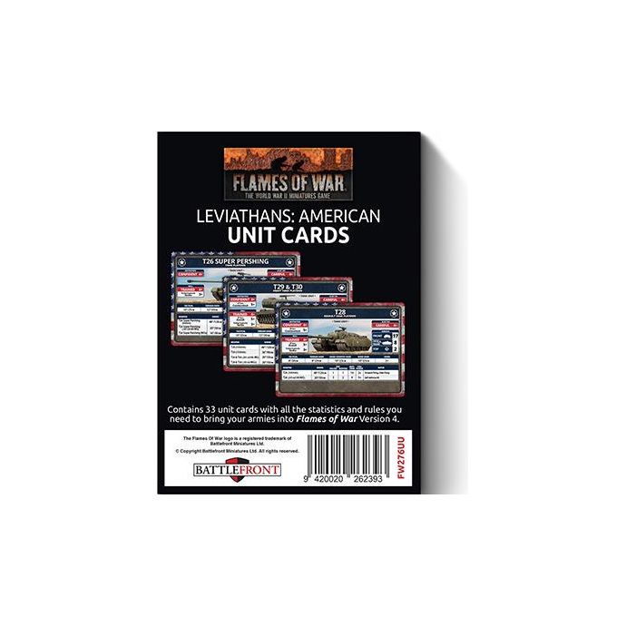 Flames of War Late War Leviathans: American Unit Cards (33x Cards) - Limited Edition