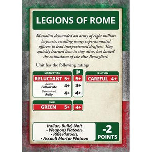 Flames of War	Italian Avanti Unit and Command Cards Bundle New - Tistaminis