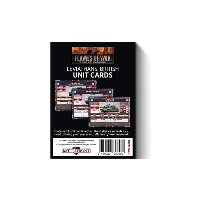 Flames of War Late War Leviathans: British Unit Cards (34x Cards) - Limited Edition