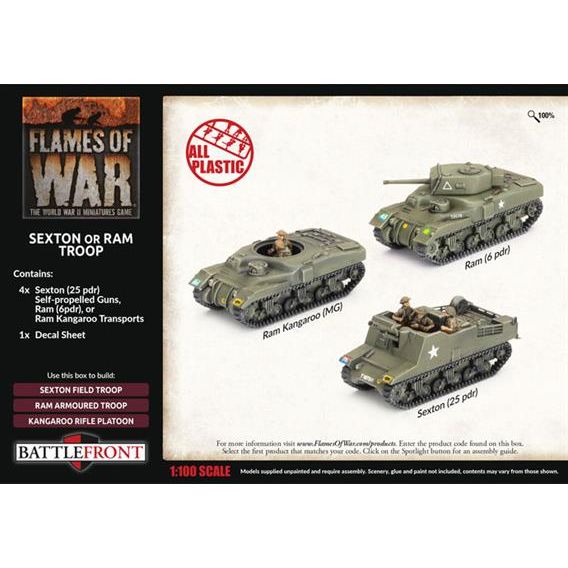 Flames of War British Sexton (Kangaroo) Troop (4x Plastic) New - Tistaminis